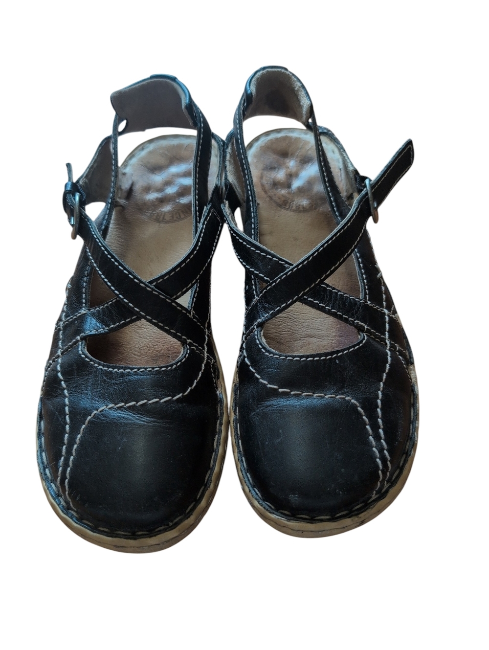 Josef Seibel Women’s Navy Leather Mary Jane Comfort Sandals EU 36 Adjustable